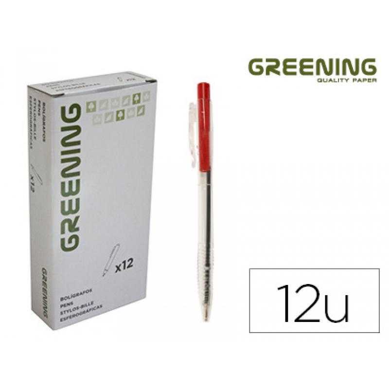 Bolígrafo greening rojo retráctil