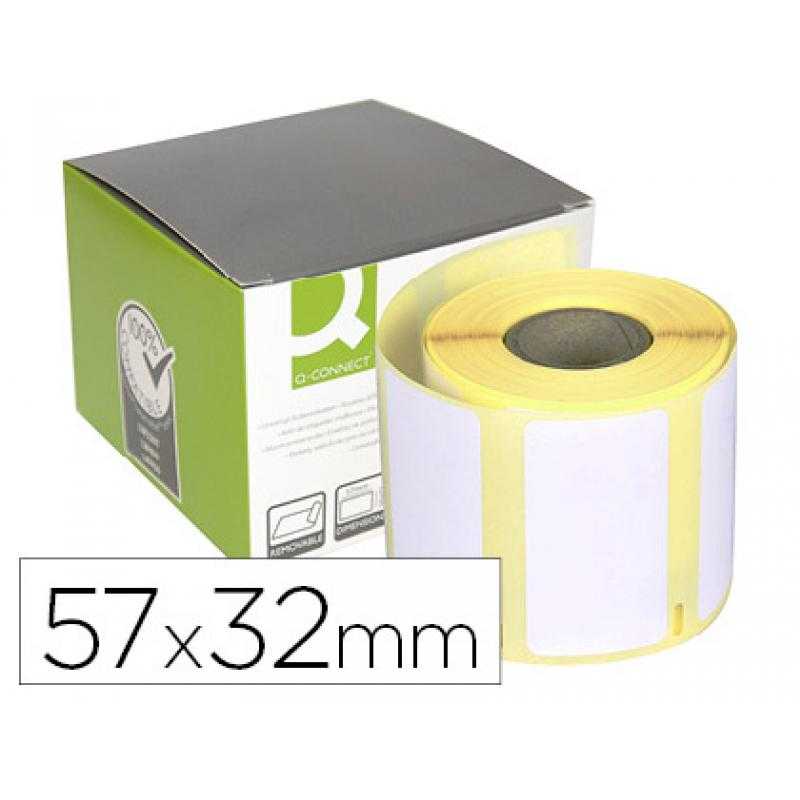 Etiqueta adhesiva removible q-connect kf18532 compatible dymo 11354 tamaño 57x32 mm caja con 1000 etiquetas
