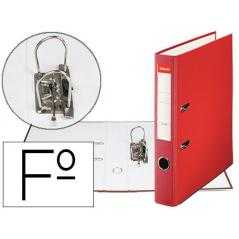 Archivador de palanca esselte cartón forrado pvc folio lomo de 50 mm con rado rojo