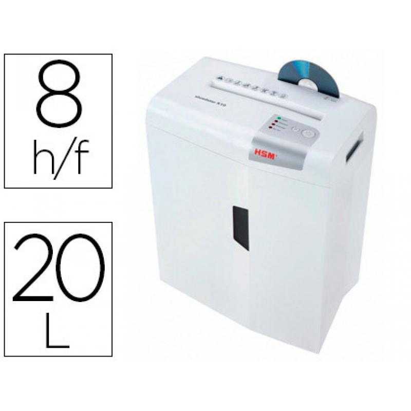 Destructora de documentos hsm shredstar x10 capacidad de corte 10h en partículas destruye grapas clips cd y tarjetas