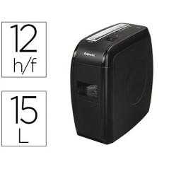 Destructora de documentos fellowes 21cs capacidad de corte 12 h destruye grapas tarjetas credito y clips 12l