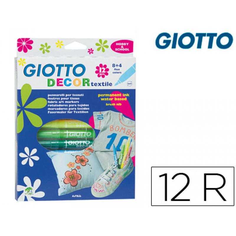 Rotulador giotto decor textile para camisetas 12 colores