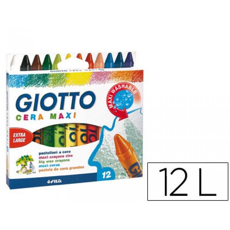 Lápices cera giotto maxi caja de 12 colores
