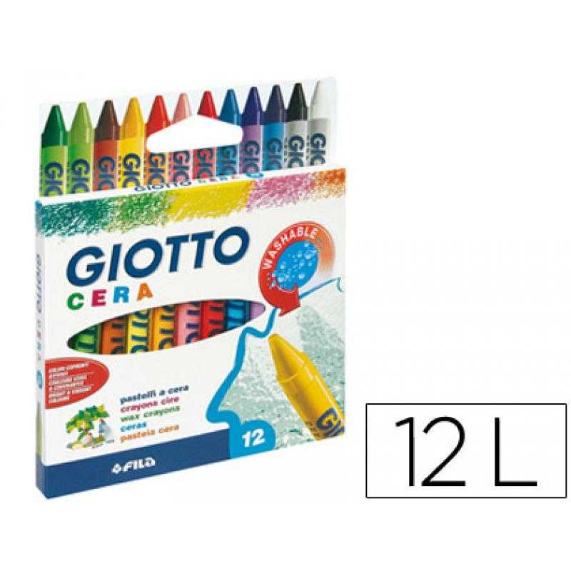 Lápices cera giotto caja de 12 colores