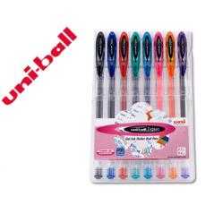 Bolígrafo uni ball um-120 signo 0,7 mm tinta gel estuche de 8 colores basicos