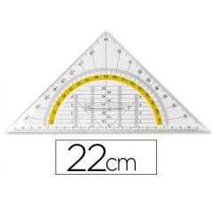 Escuadra liderpapel geometria 22 cm plástico cristal con pestaña de sujeccion