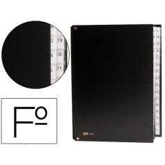 Carpeta clasificador cartón compacto pardo folio 31 departamento numericos negro