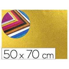 Goma eva con purpurina liderpapel 50x70cm 60g/m2 espesor 2mm oro