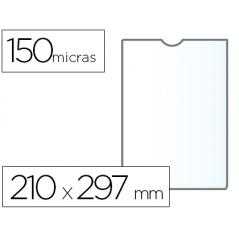 Funda portadocumento q-connect din a4 150 micras pvc transparente 210x297 mm