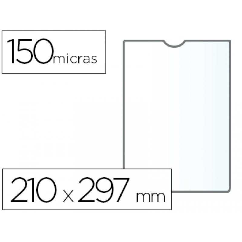 Funda portadocumento q-connect din a4 150 micras pvc transparente 210x297 mm