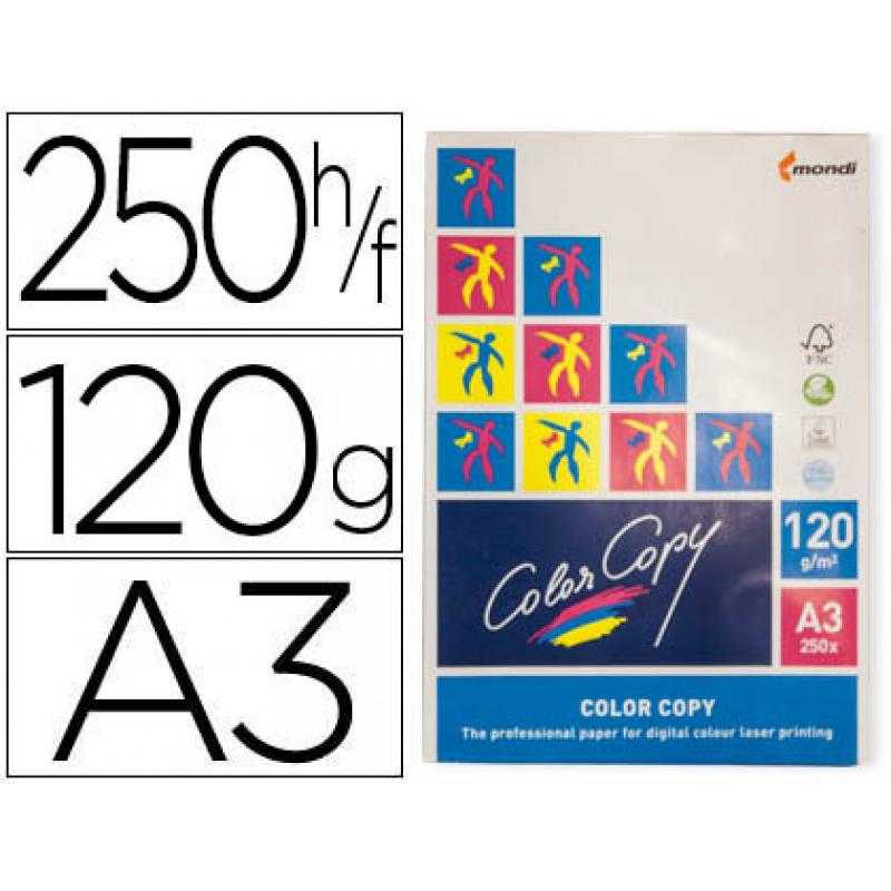 Papel fotocopiadora color copy din a3 120 gramos paquete de 250 hojas