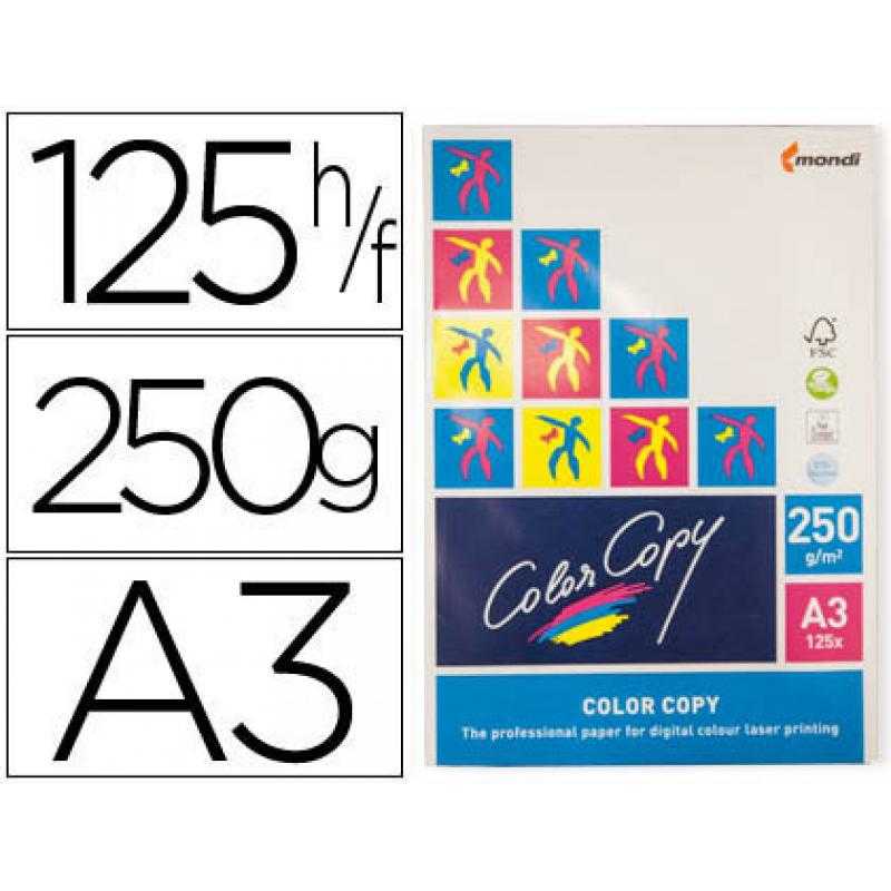 Papel fotocopiadora color copy din a3 250 gramos paquete de 125 hojas