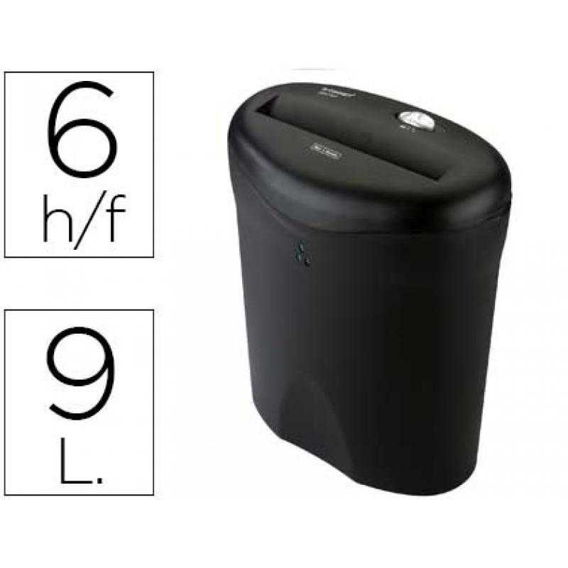 Destructora de documentos q-connect kf15541 capacidad de corte 6 h destruye grapas pequeñas.