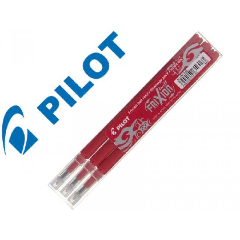 Recambio bolígrafo pilot frixion ball rojo caja de 3 unidades