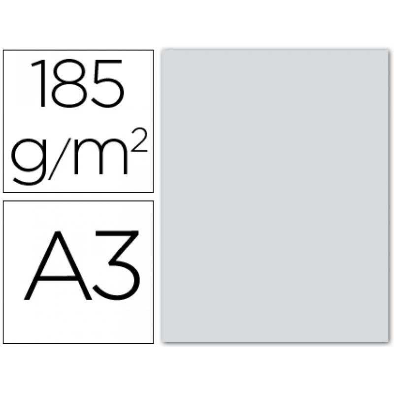 Cartulina guarro din a3 gris perla 185 gr paquete 50 h