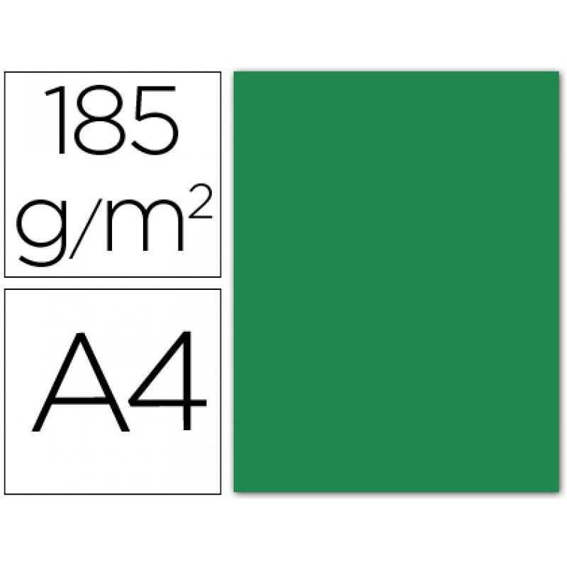 Cartulina guarro din a4 verde amazona 185 gr paquete 50 h