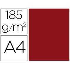 Cartulina guarro din a4 granate 185 gr paquete 50 h