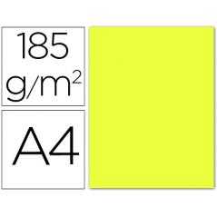 Cartulina guarro din a4 amarillo limon 185 gr paquete 50 h