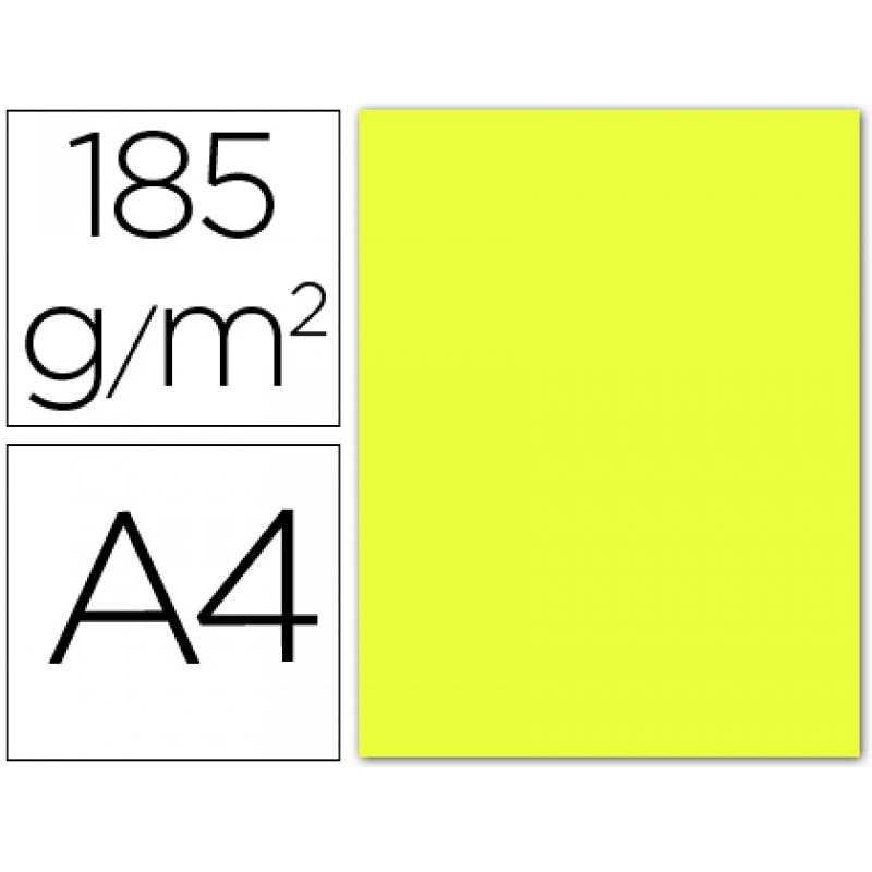 Cartulina guarro din a4 amarillo limon 185 gr paquete 50 h