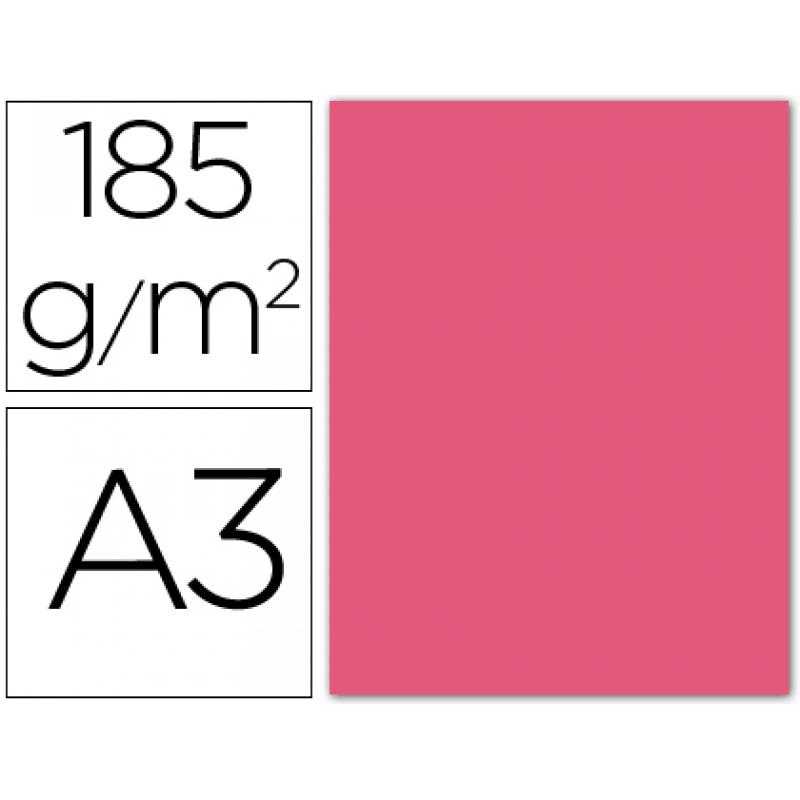 Cartulina guarro din a3 fucsia fluorescente 185 gr paquete 50 h