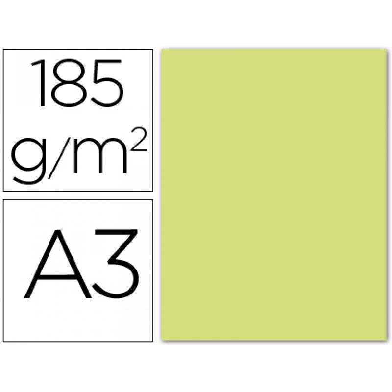 Cartulina guarro din a3 verde manzana 185 gr paquete 50 h