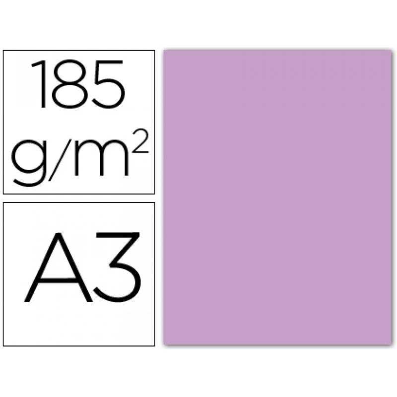 Cartulina guarro din a3 lila 185 gr paquete 50 h