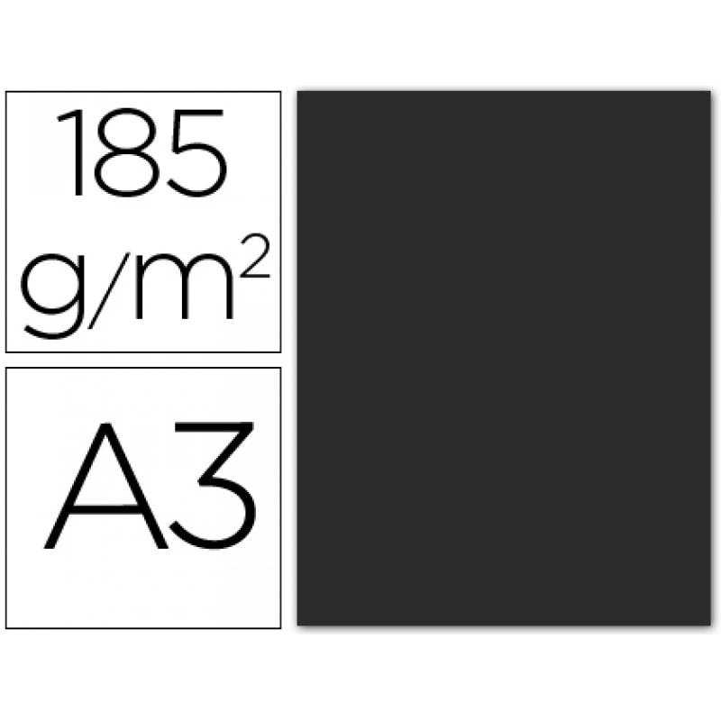 Cartulina guarro din a3 negro 185 gr paquete 50 h