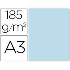 Cartulina guarro din a3 azul cielo 185 gr paquete 50 h