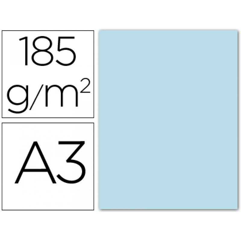 Cartulina guarro din a3 azul cielo 185 gr paquete 50 h