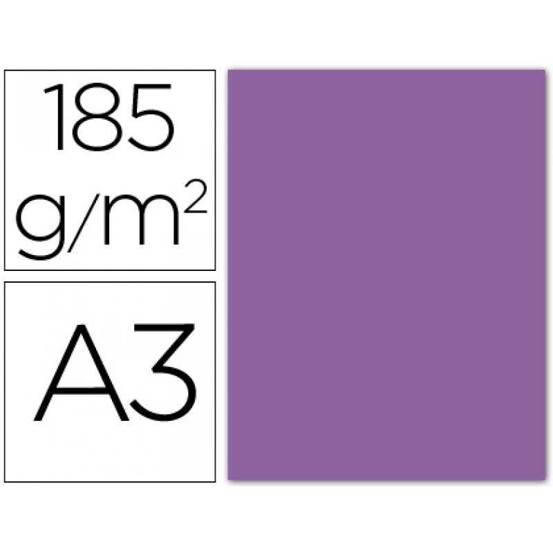 Cartulina guarro din a3 violeta 185 gr paquete 50 h