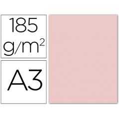 Cartulina guarro din a3 rosa 185 gr paquete 50 h