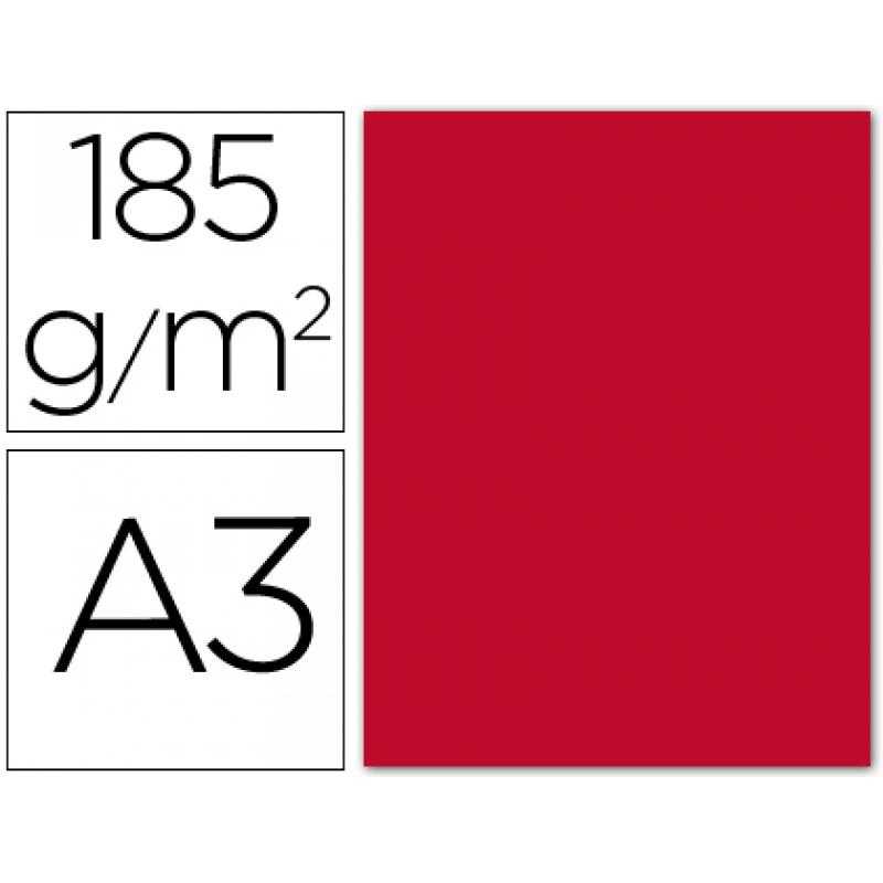 Cartulina guarro din a3 rojo 185 gr paquete 50 h
