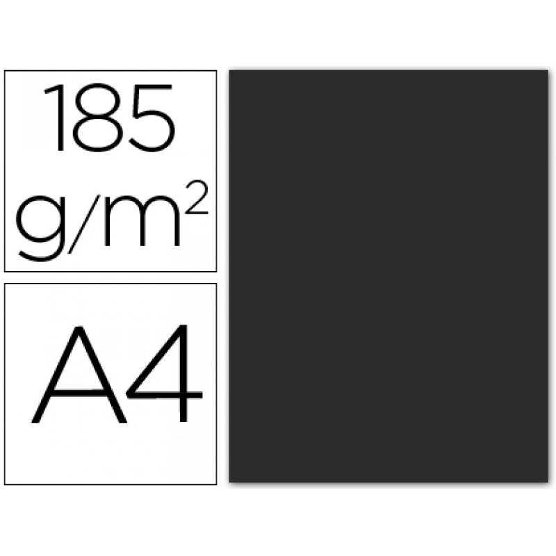 Cartulina guarro din a4 negro 185 gr paquete 50 h