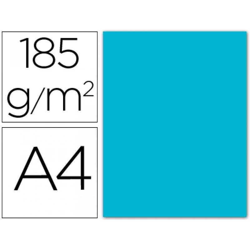 Cartulina guarro din a4 azul turquesa 185 gr paquete 50 h