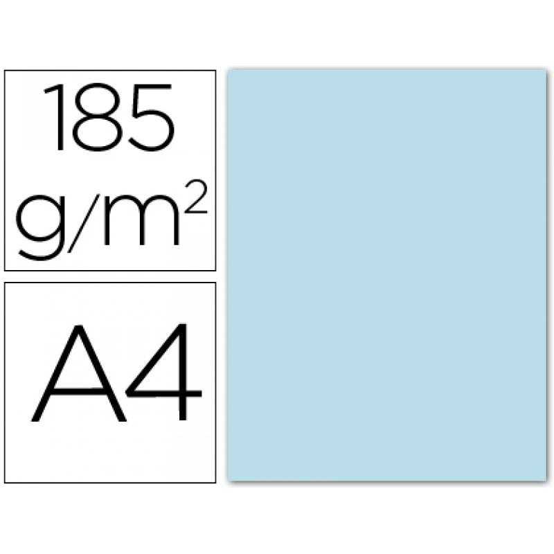 Cartulina guarro din a4 azul cielo 185 gr paquete 50 h