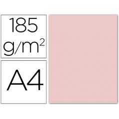 Cartulina guarro din a4 rosa 185 gr paquete 50 h
