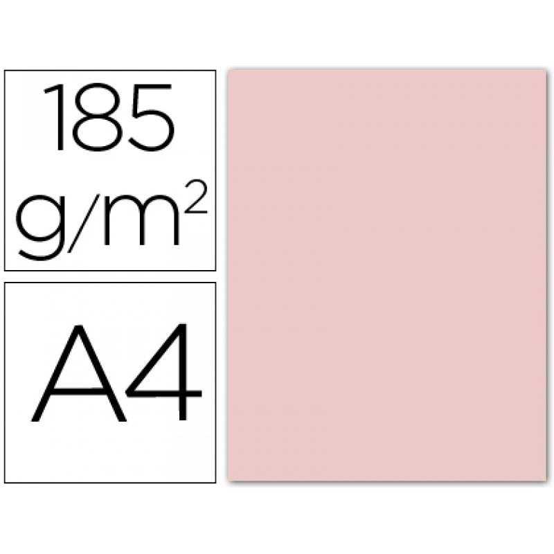 Cartulina guarro din a4 rosa 185 gr paquete 50 h