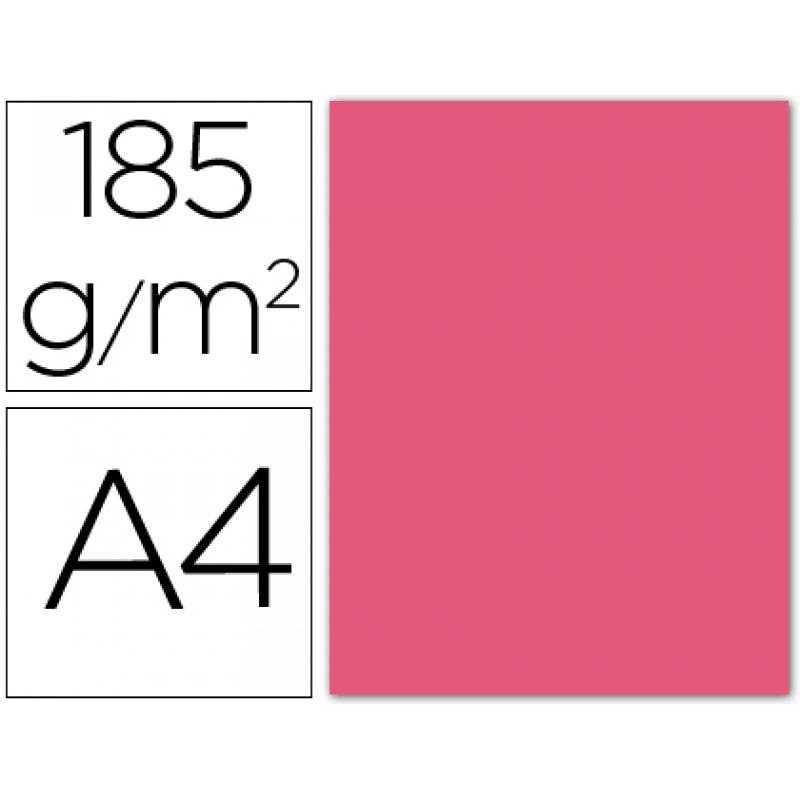 Cartulina guarro din a4 fucsia 185 gr paquete 50 h