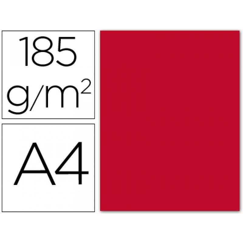 Cartulina guarro din a4 rojo 185 gr paquete 50 h