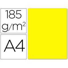 Cartulina guarro din a4 amarillo canario 185 gr paquete 50 h