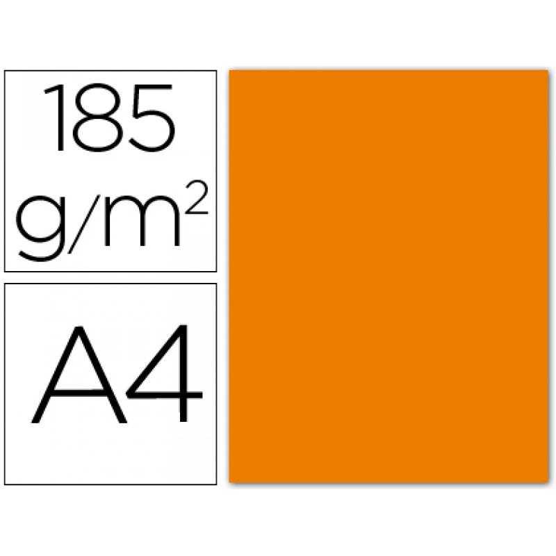 Cartulina guarro din a4 naranja 185 gr paquete 50 h