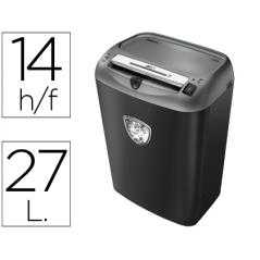 Destructora de documentos fellowes ps-70s capacidad de corte 14 h destruye grapas clips tarjetas y cd 27 litros