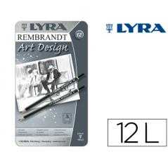 Lápices de grafito lyra rembrand art design caja de 12 graduaciones 6b-5b-4b-3b 2b-b-hb-f-h-2h-3h-4h