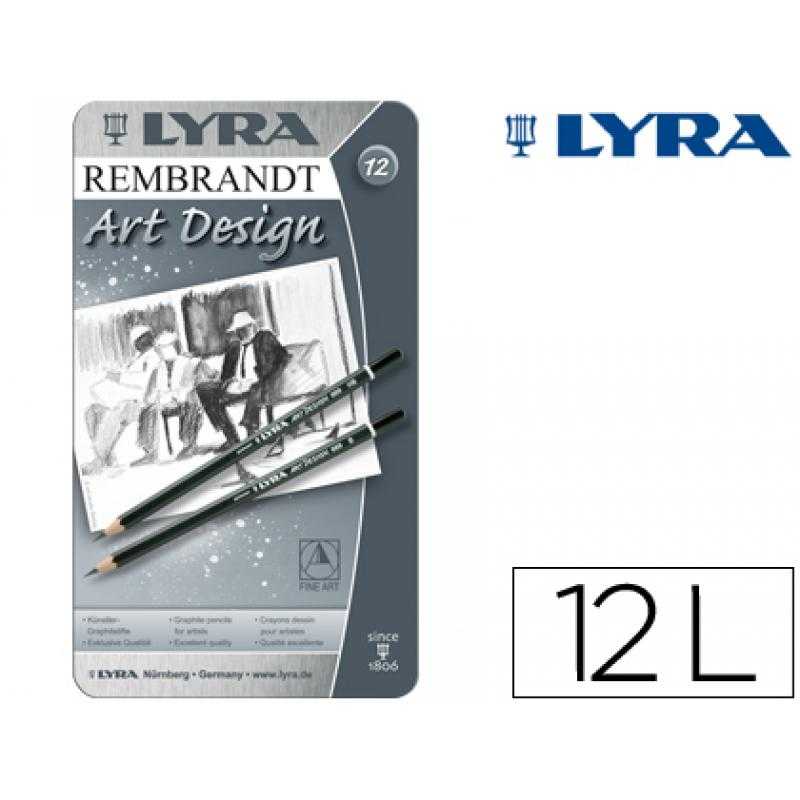 Lápices de grafito lyra rembrand art design caja de 12 graduaciones 6b-5b-4b-3b 2b-b-hb-f-h-2h-3h-4h