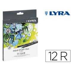 Rotulador lyra aqua brush dúo caja de 12 colores