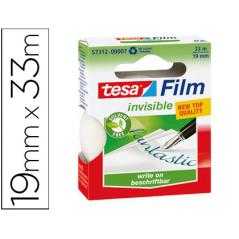 Cinta adhesiva tesa film invisible 33x19 mm ecologica