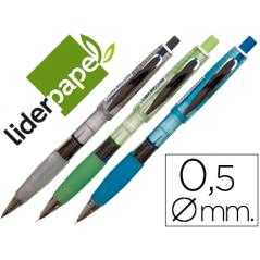 Portaminas liderpapel 0.5 mm con goma y sujecion soft colores surtidos