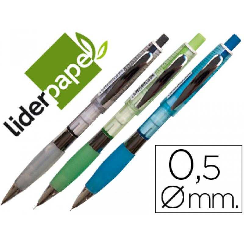 Portaminas liderpapel 0.5 mm con goma y sujecion soft colores surtidos