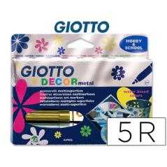 Rotulador giotto decor metal caja de 5 rotuladores