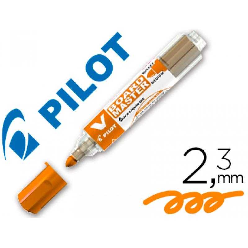 Rotulador pilot v board master para pizarra blanca naranja tinta líquida trazo 2,3mm